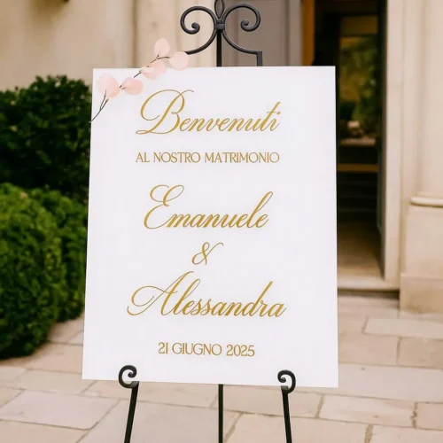 Pannello di benvenuto in plexiglass