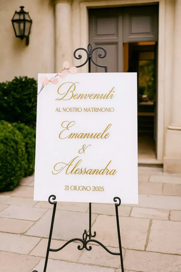 Pannello di benvenuto in plexiglass